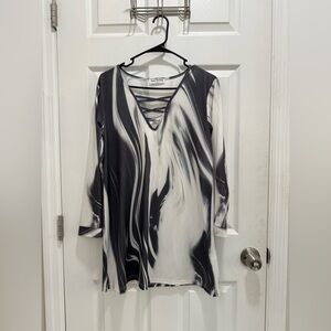 Gray & White Blouse- Women Size S!!!